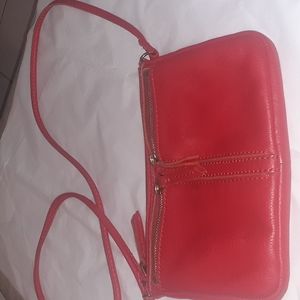 Fossil red leather crossbody.